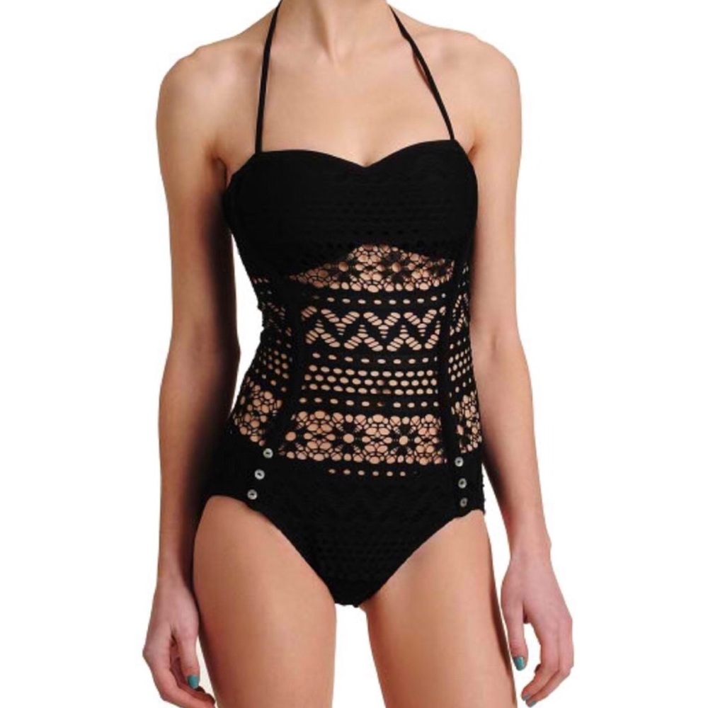 Robin Piccone black lace swimsuit size 8